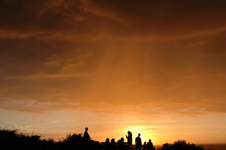 regenachtige zonsondergang