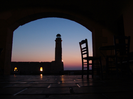 Wachten op de zon in Rethymno