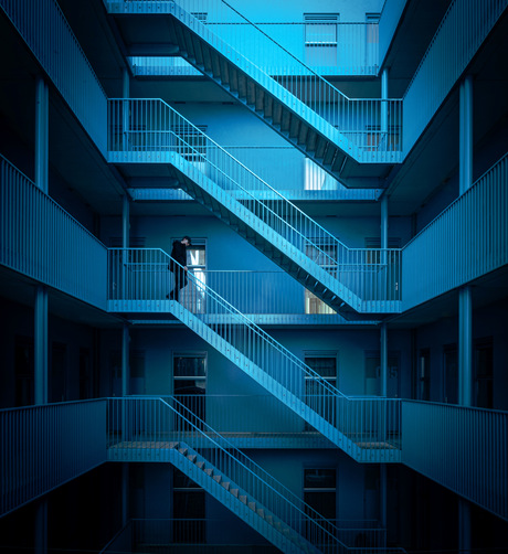 Blue stairs