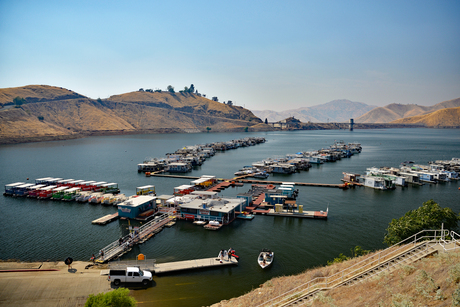 Dobberende rust bij Lake Kaweah