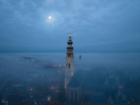 Middelburg under a blanket of fog