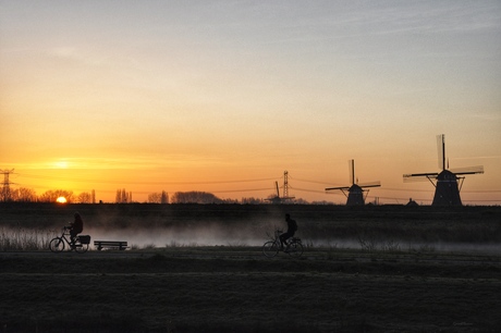 Fietsen door de mist