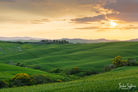 Zonsondergang in Toscane 