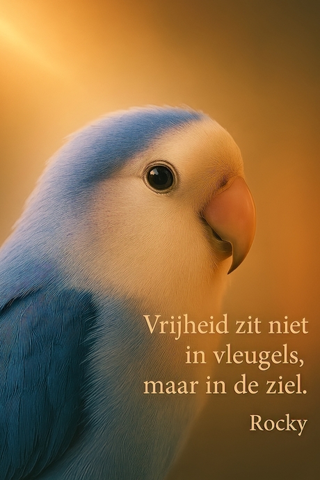 Foto dwergpapagaai na bewerking met chatgpt