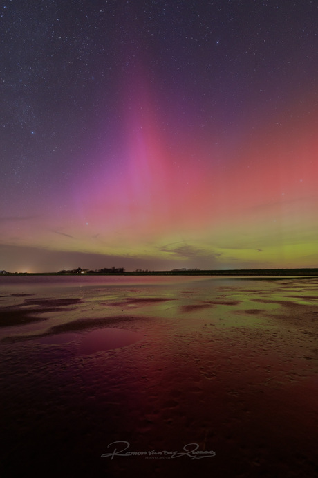 noorderlicht boven Texel