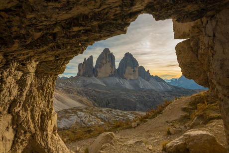 doorkijk naar Tre Cime di Lavaredo