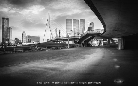 De Skyline van Rotterdam in Zwart/wit