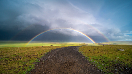 Dubbele regenboog op IJsland