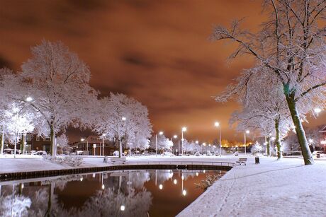 Nachtelijke sneeuw