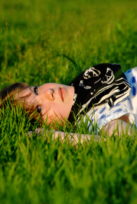 Lying in the grass