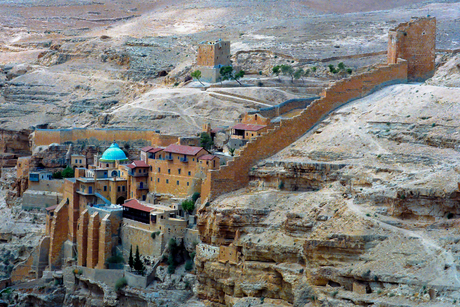 Klooster in woestijn Israel(Judea)
