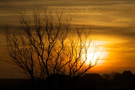 zonsopkomst uitzicht op 't werk