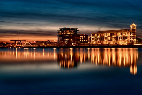 Vlissingen met ondergaande zon 