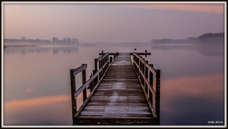 Zonsopkomst en mist.