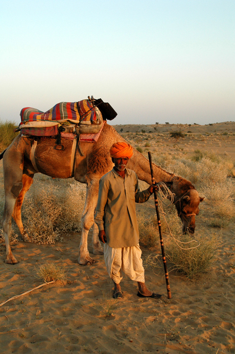 Sunset in the desert of Rajasthan