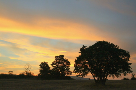 Zonsondergang op de causses