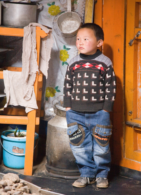 Mongolian boy in ger
