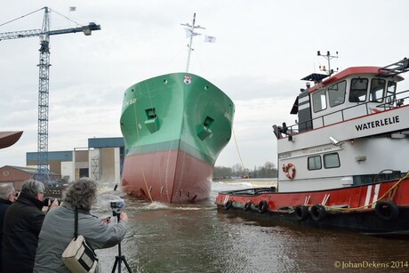 Terwaterlating van de Arklow Bay bij Ferus Smit Westerbroek.