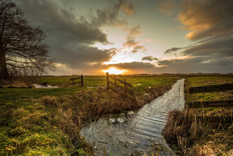 Zonsondergang bij Wanneperveen