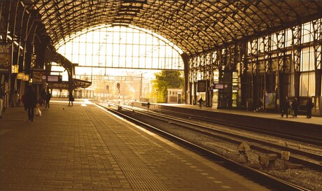 Haarlem station in the morning sun...