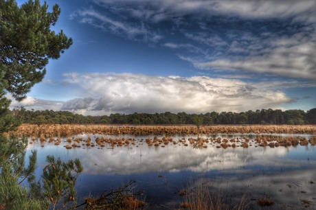 Wolkenreflectie boven het Rondven