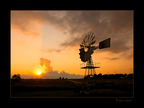 Windmill sunset