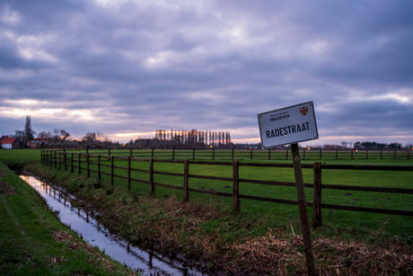 Wegwijzer bij Schemer: Rust in de Polder