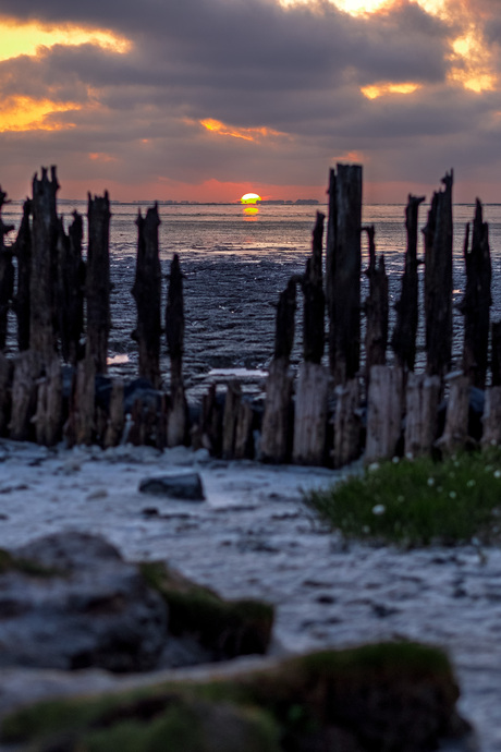 Zonsondergang bij Moddergat