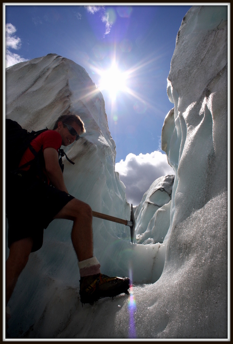 Onze gids op de Franz Joseph Gletsjer