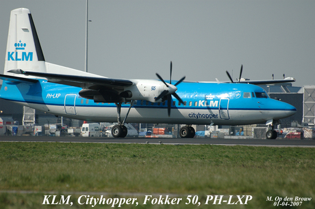 KLM, Cityhopper, Fokker 50, PH-LXP