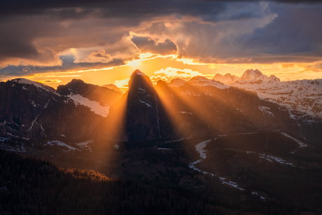 Zonsondergang in de Dolomieten