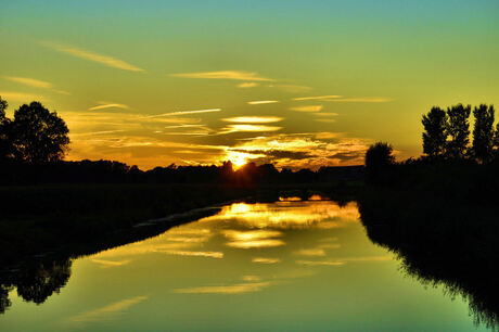 Sundown over the water