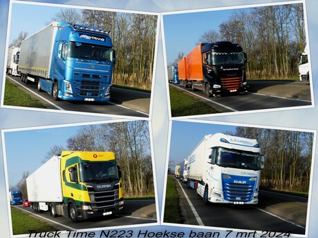 Collage  TRUCK TIME  Hoekse Baan  N223   nabij Maasdijk  7 mrt 2024 