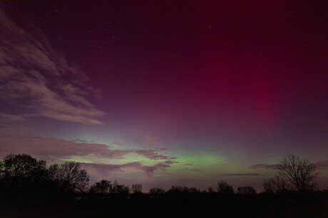 Noorderlicht boven de Lek