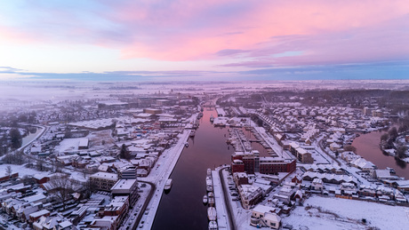Mooie roze zonsopkomst.