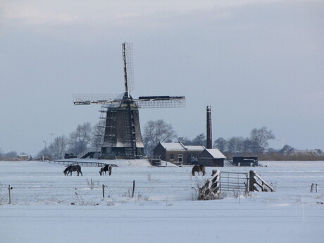 wipbrug in de sneeuw