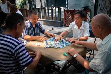 Mahjong spelen in Beijing