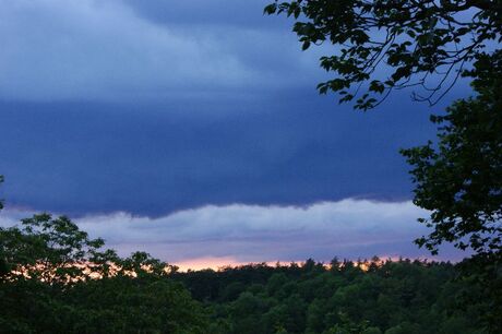 Avondrood en blauw