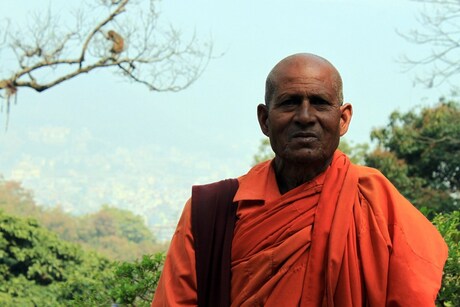 Monnik in Kathmandu