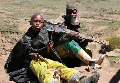Muziek maken in Lesotho