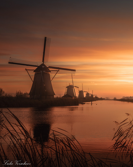 Kinderdijk zonsopkomst