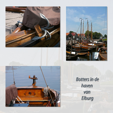 Botters in de haven van Elburg