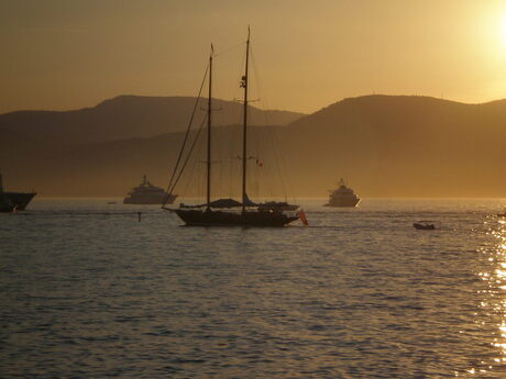 Zonsondergang st.Tropez