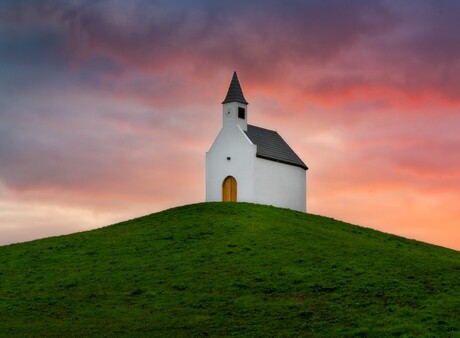 The white church on the hill