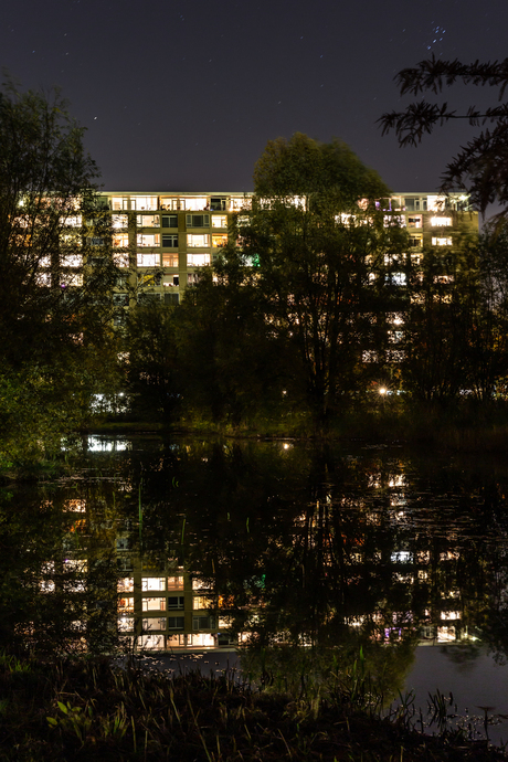 Avondfoto weerspiegeling TorenflatRBF_5326-2