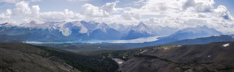 Panorama van Maligne lake