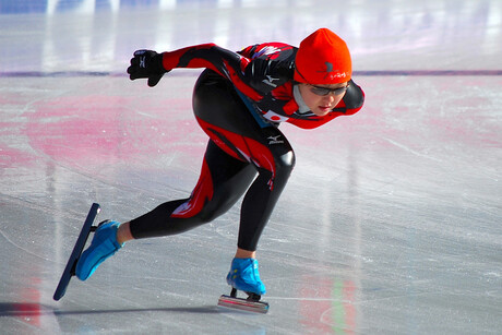 Sayuri Yoshi is aan het inrijden