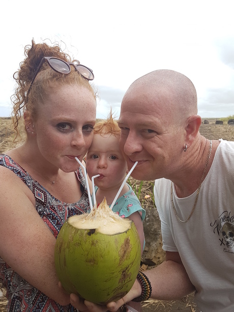 Kokosnoot drinken op Mauritius