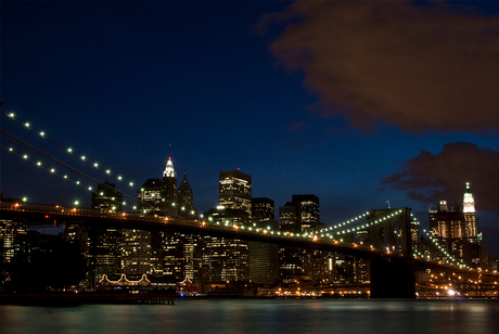 New York Skyline bij nacht