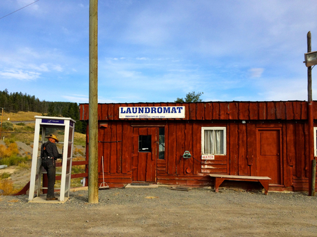 cowboy at the laundromat